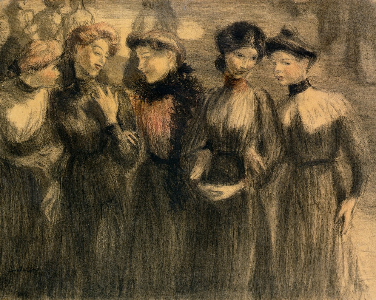 Spacer, ok. 1881 (pastel na papierze) autorstwa Théophile Alexandre Steinlen