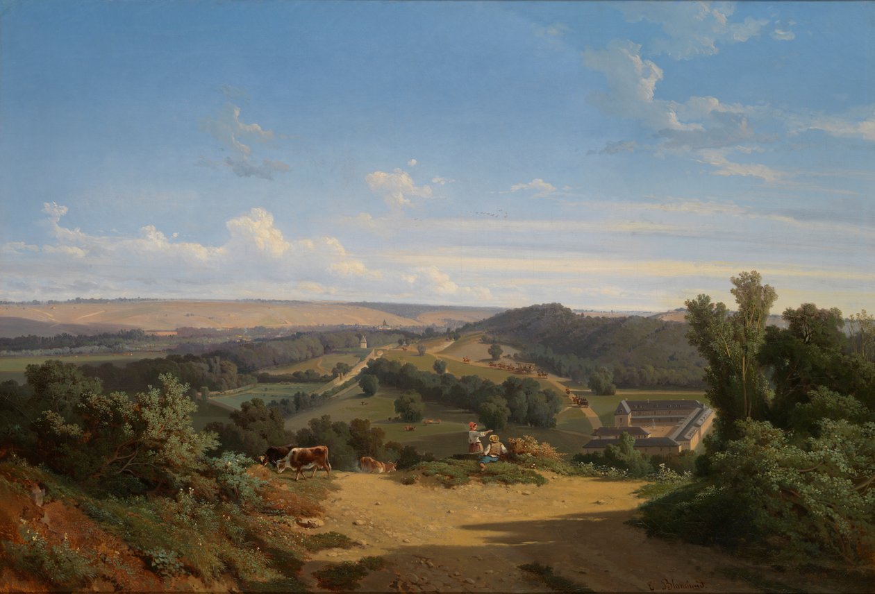 Przyjazd do nowego parku, Chateau deu, 1846 autorstwa Theophile Blanchard