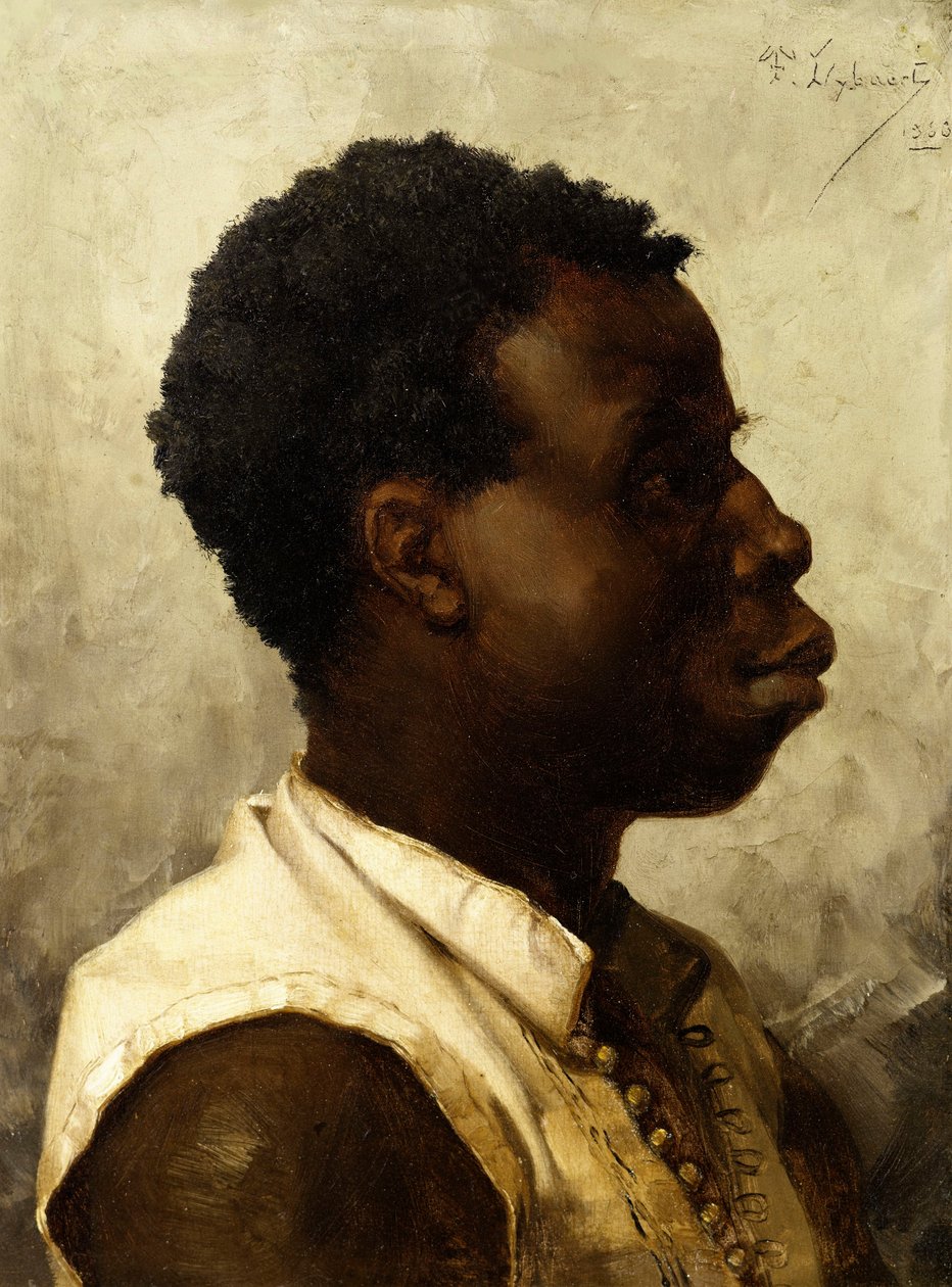 Portret młodego Afrykanina, 1883 autorstwa Theophile Marie Francois Lybaert