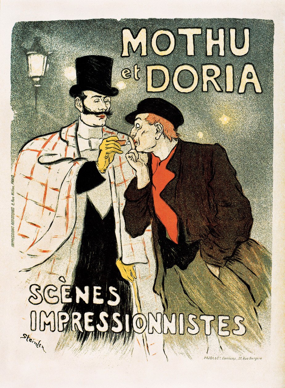 Plakat reklamowy dla śpiewaków Mothu & Doria autorstwa Théophile Alexandre Steinlen