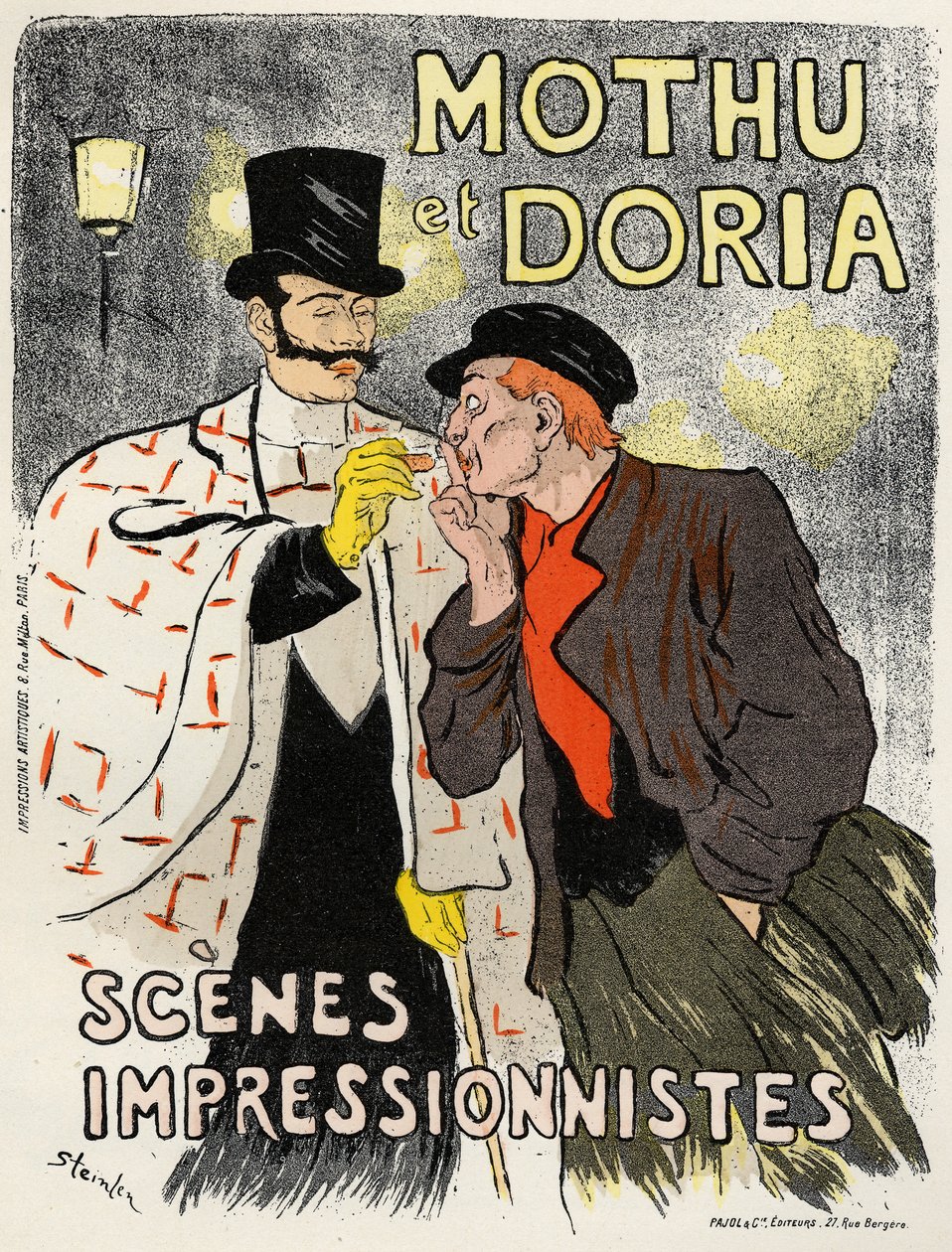 Sztuka. Zabawa. Usta i Doria piosenkarza. Plakat Steinlen, Francja autorstwa Théophile Alexandre Steinlen