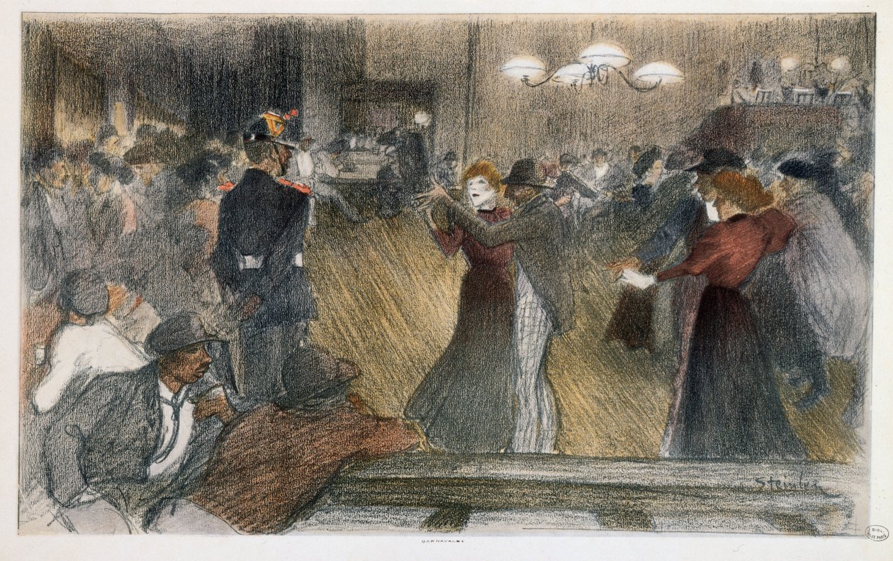 Bal przy barierze autorstwa Théophile Alexandre Steinlen