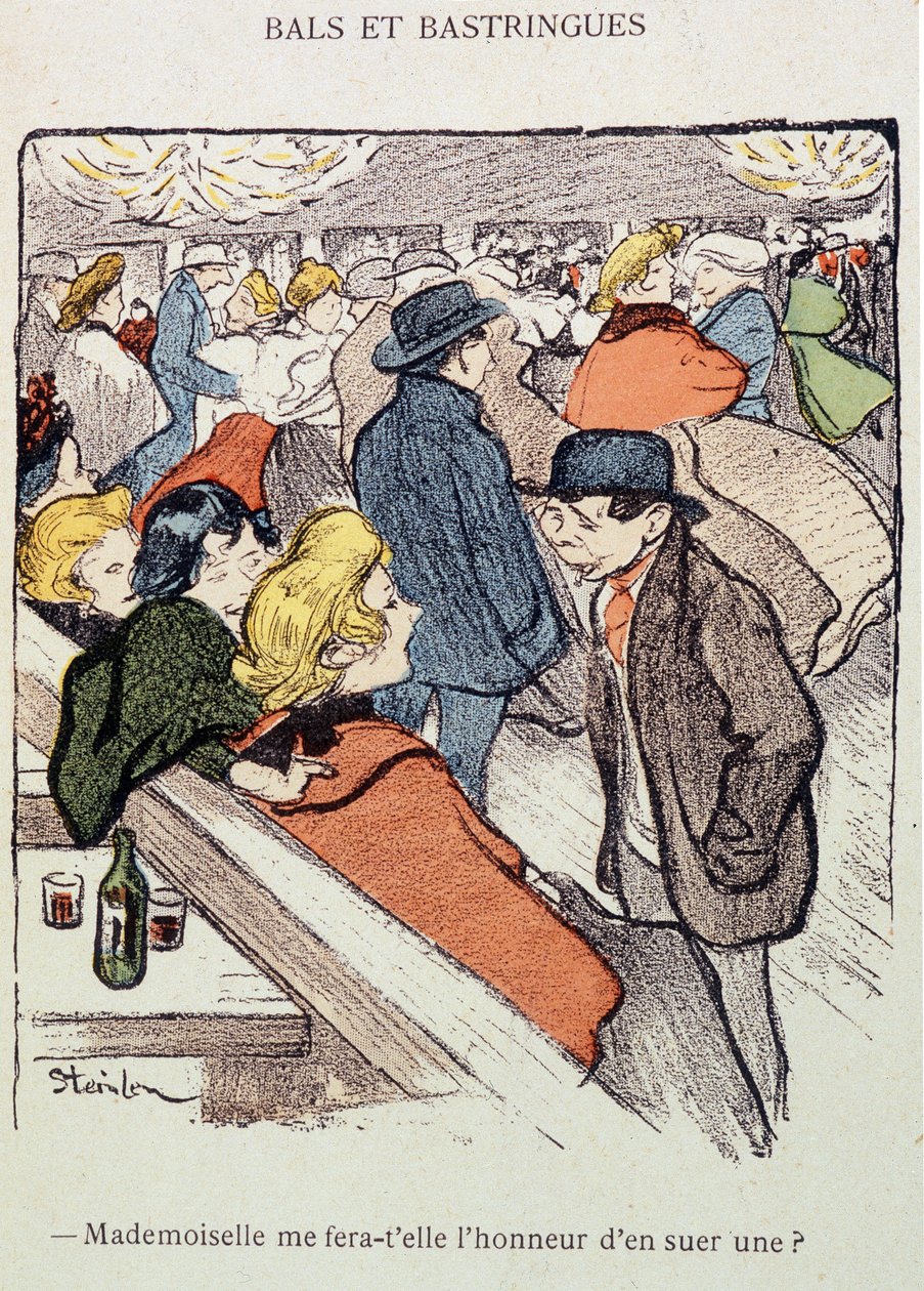 Bals and Bastrigues: Czy pani zrobi mi zaszczyt spocenia jednego? W „”W życiu””, autorstwa Steinlen autorstwa Théophile Alexandre Steinlen