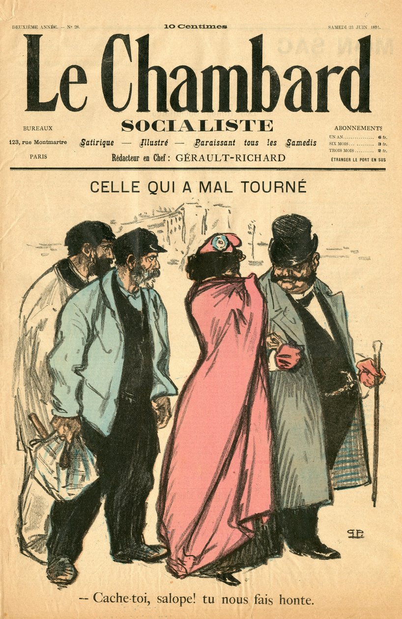 Okładka „”Le Chambard Socialiste””, numer 28, Satyryczna w kolorach autorstwa Théophile Alexandre Steinlen