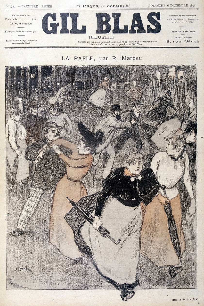 Rysunek Steinlena w Gil Blas, 6.12.1891. autorstwa Théophile Alexandre Steinlen