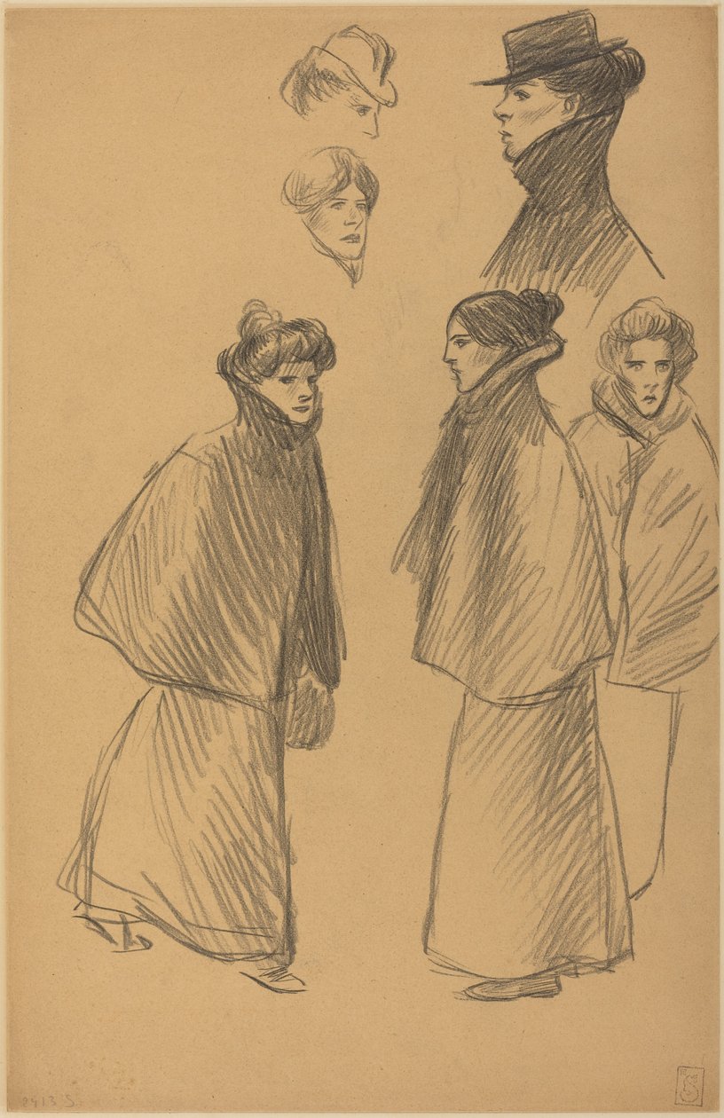 Studia postaci [recto] autorstwa Théophile Alexandre Steinlen