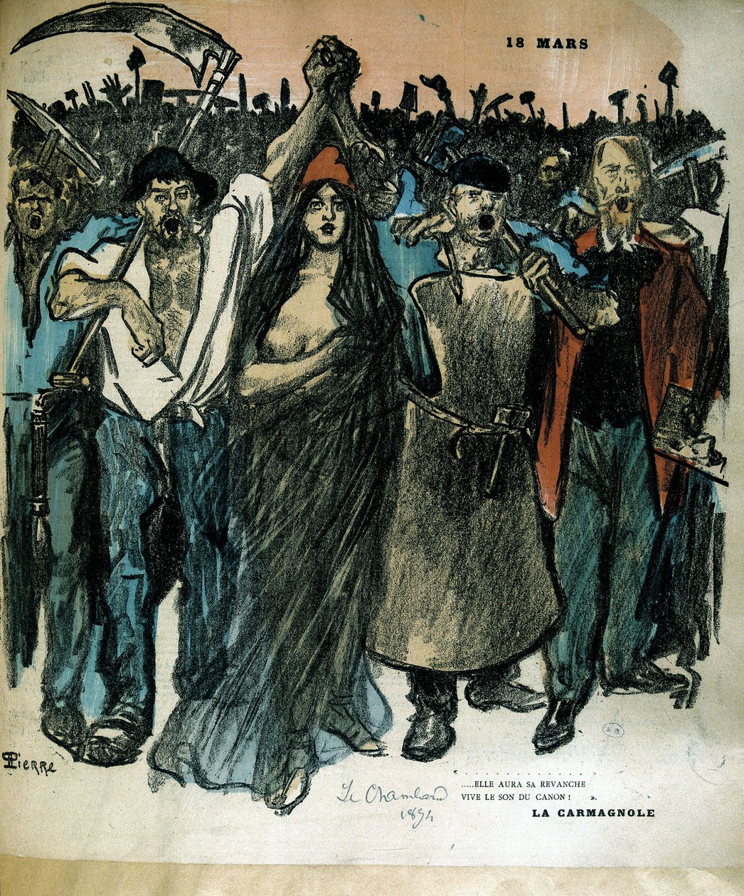 La Carmagnole - w „Le Chambard” (alegoria Republiki) autorstwa Théophile Alexandre Steinlen