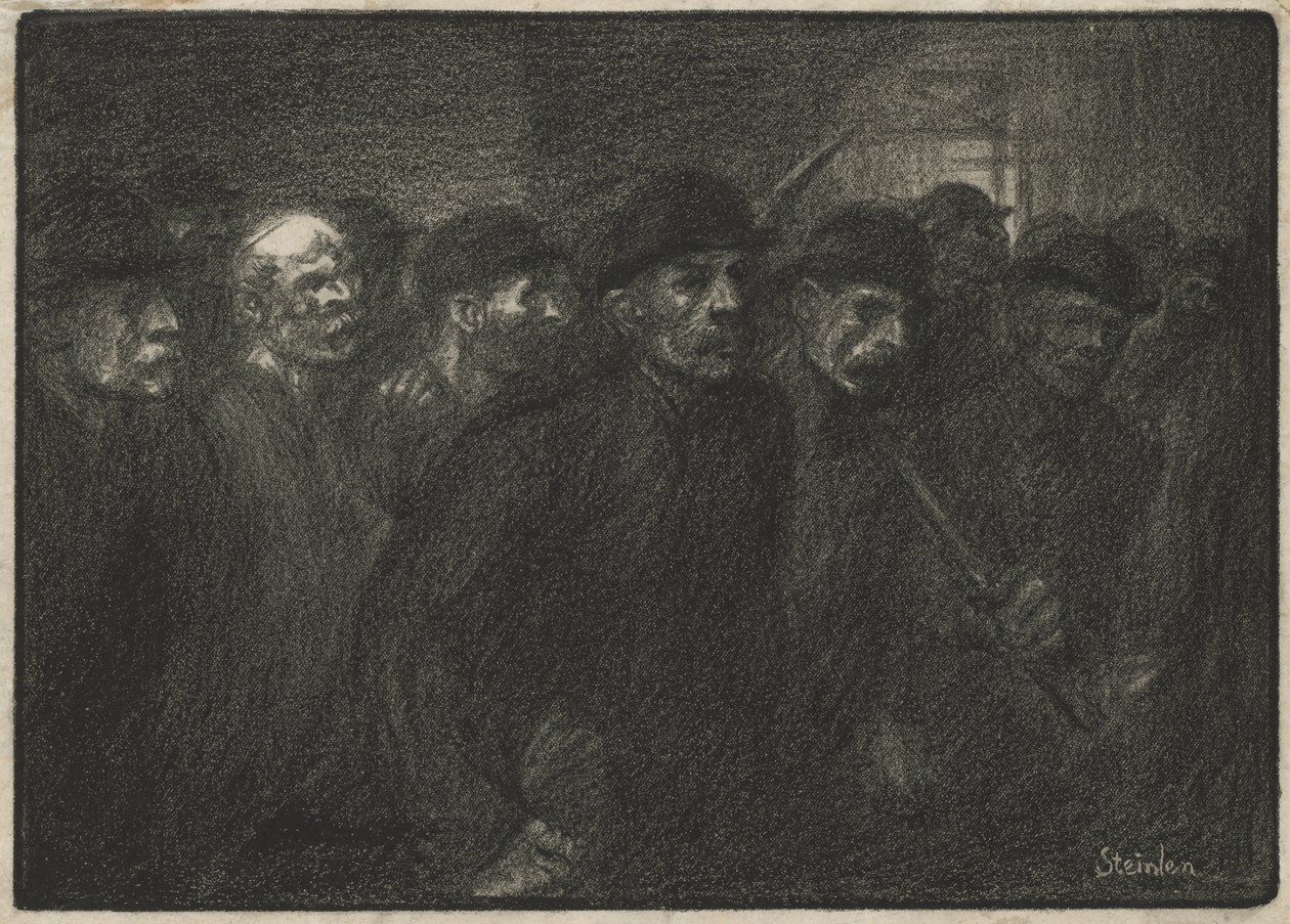 Pracownicy opuszczający fabrykę autorstwa Théophile Alexandre Steinlen