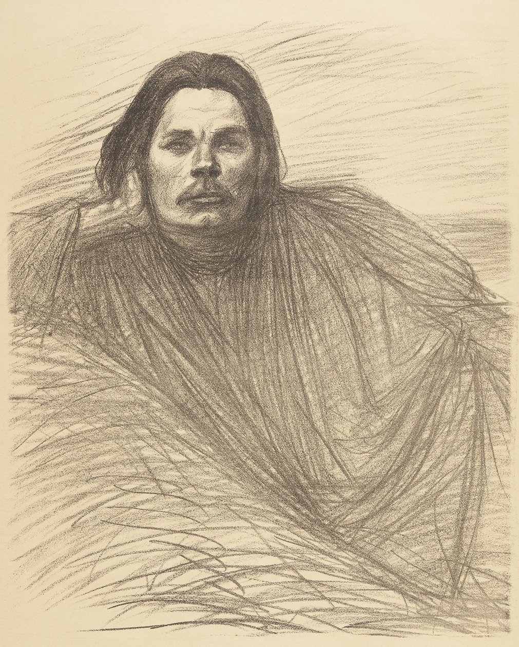 Portret leżącego Maksyma Gorkiego autorstwa Théophile Alexandre Steinlen