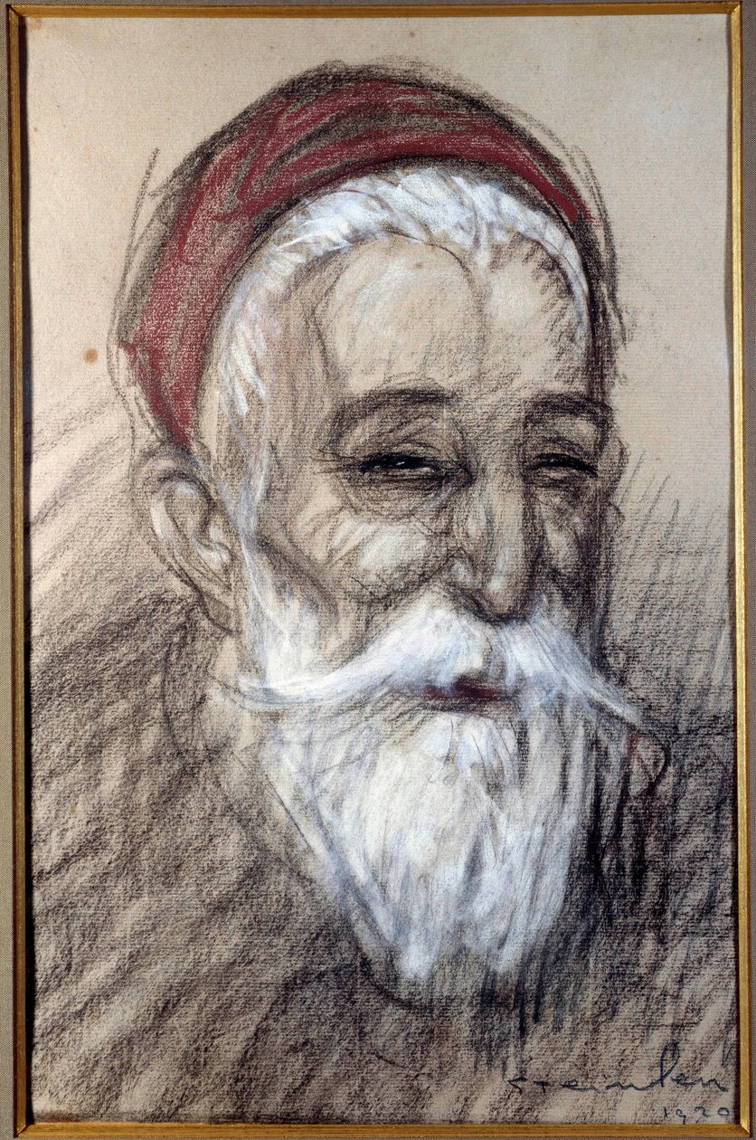Portret francuskiego polityka Anatole France (1844-1924) Rysunek kredą Teofila Alexandre Steinlen (1859-1923) 1920 Vernon, Musee Poulain autorstwa Théophile Alexandre Steinlen