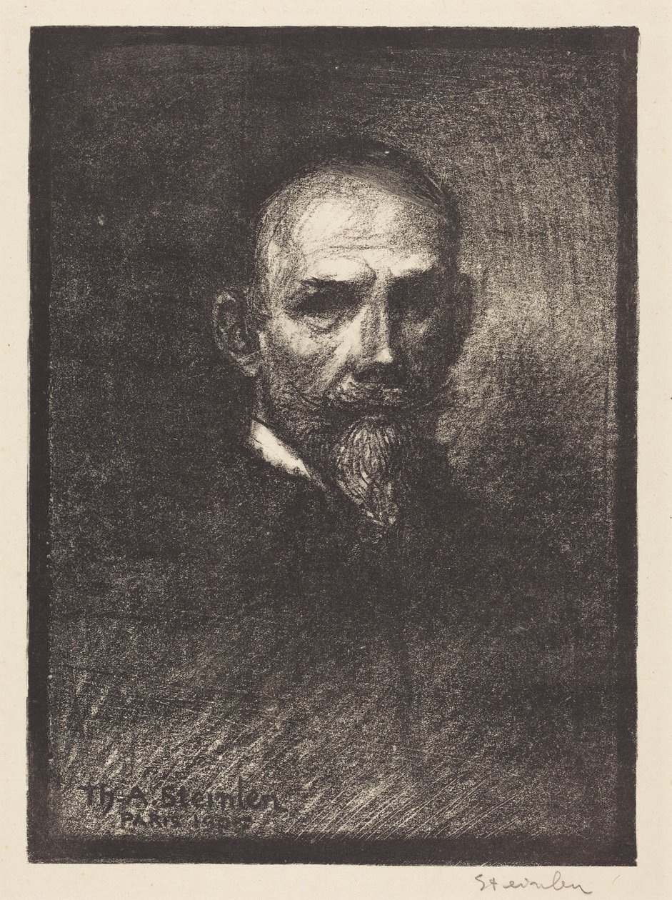 Autoportret (Steinlen z przodu, głowa wyprostowana) autorstwa Théophile Alexandre Steinlen