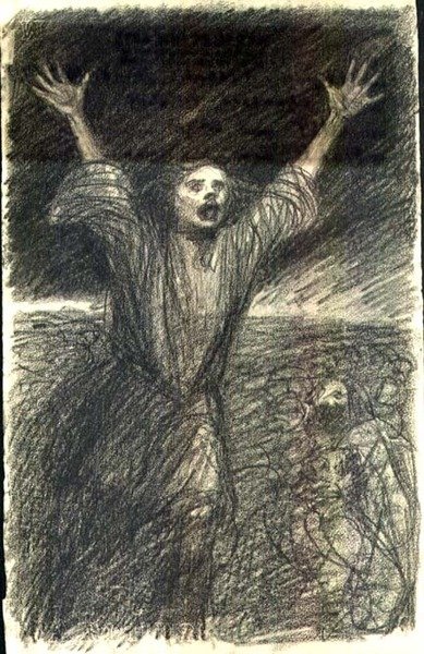 Niepokoje socjalistyczne (Le Chambard Socialiste), c.1894 (ołówek) autorstwa Théophile Alexandre Steinlen