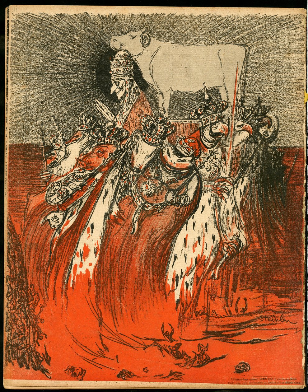 Talerz Maślany, nr 47, Satyryczny w Kolorach autorstwa Théophile Alexandre Steinlen