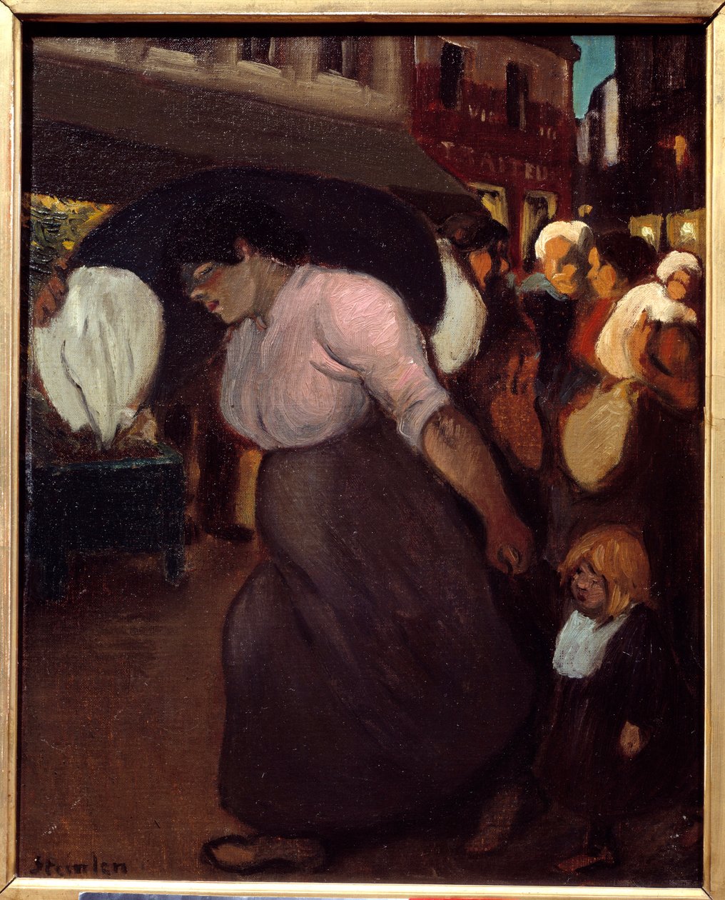 Pralka. Obraz Teofila Alexandre Steinlena (1859 - 1923), XX wiek. Olej na płótnie. Vernon, Musee Poulain autorstwa Théophile Alexandre Steinlen