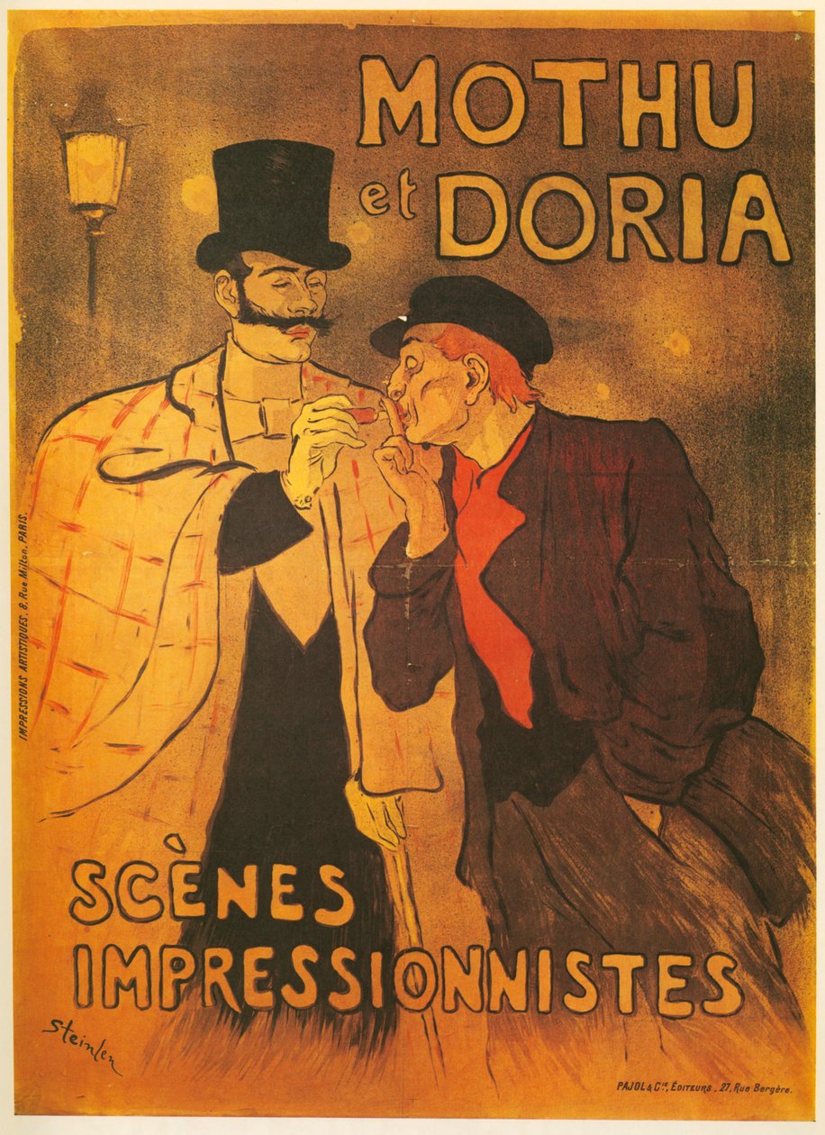 Teofil A. Steinlen: Mothu i Doria. Sceny impresjonistyczne. Francja ... (litografia) autorstwa Théophile Alexandre Steinlen