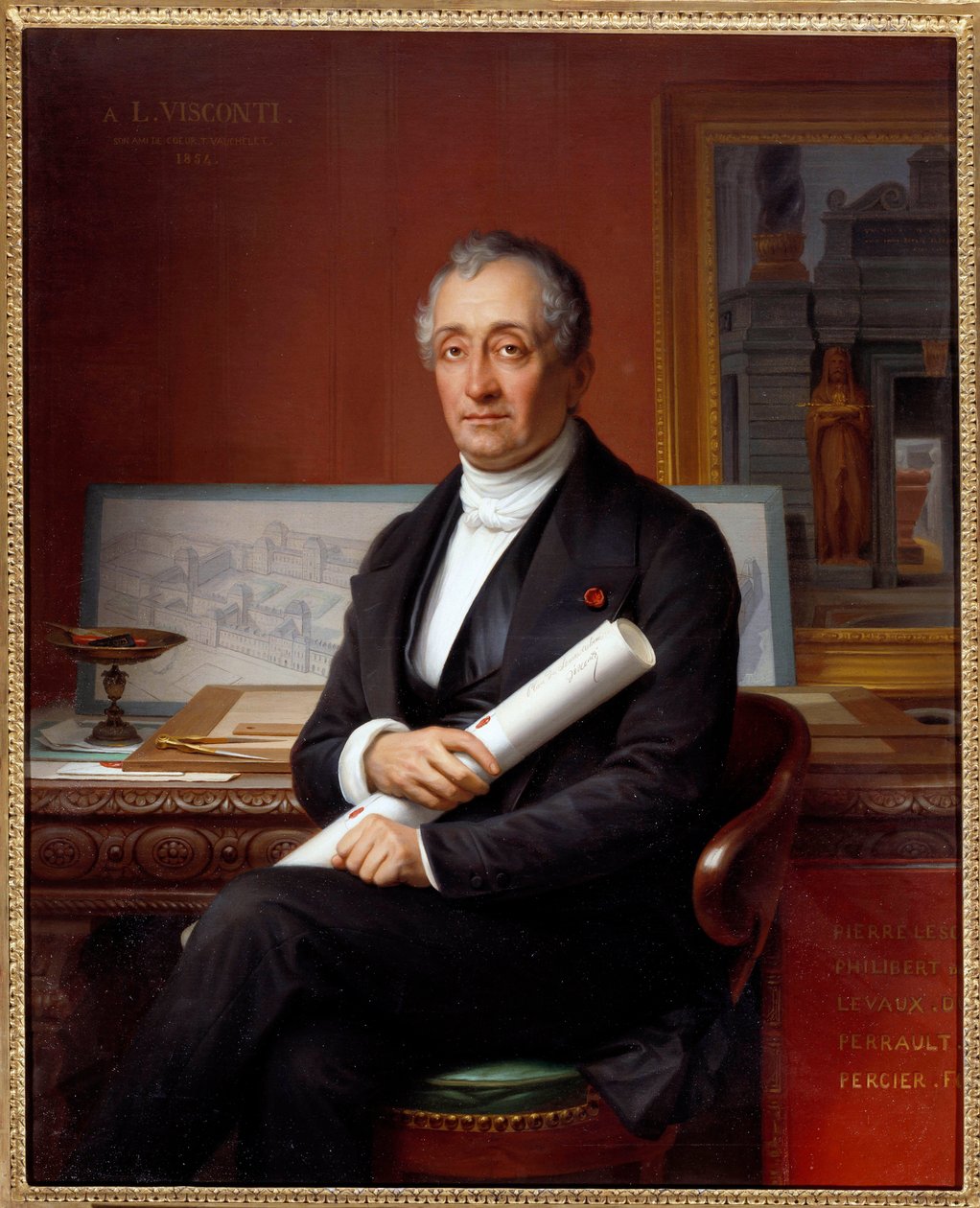 Portret architekta Louisa Tulliusa Viscontiego (1791-1853) Obraz Theophile Vauchelet (1802-1873) autorstwa Theophile Auguste Vauchelet