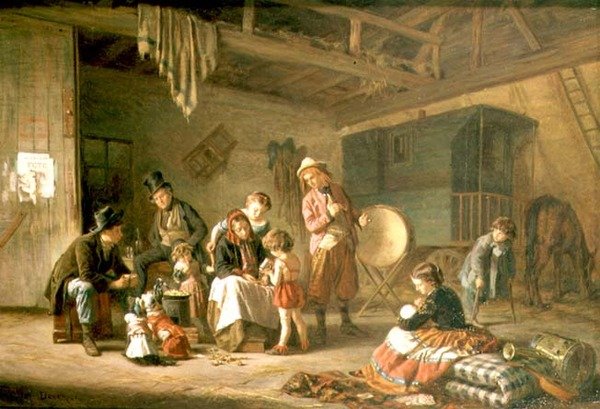 Przechadzający się gracze autorstwa Theophile Emmanuel Duverger