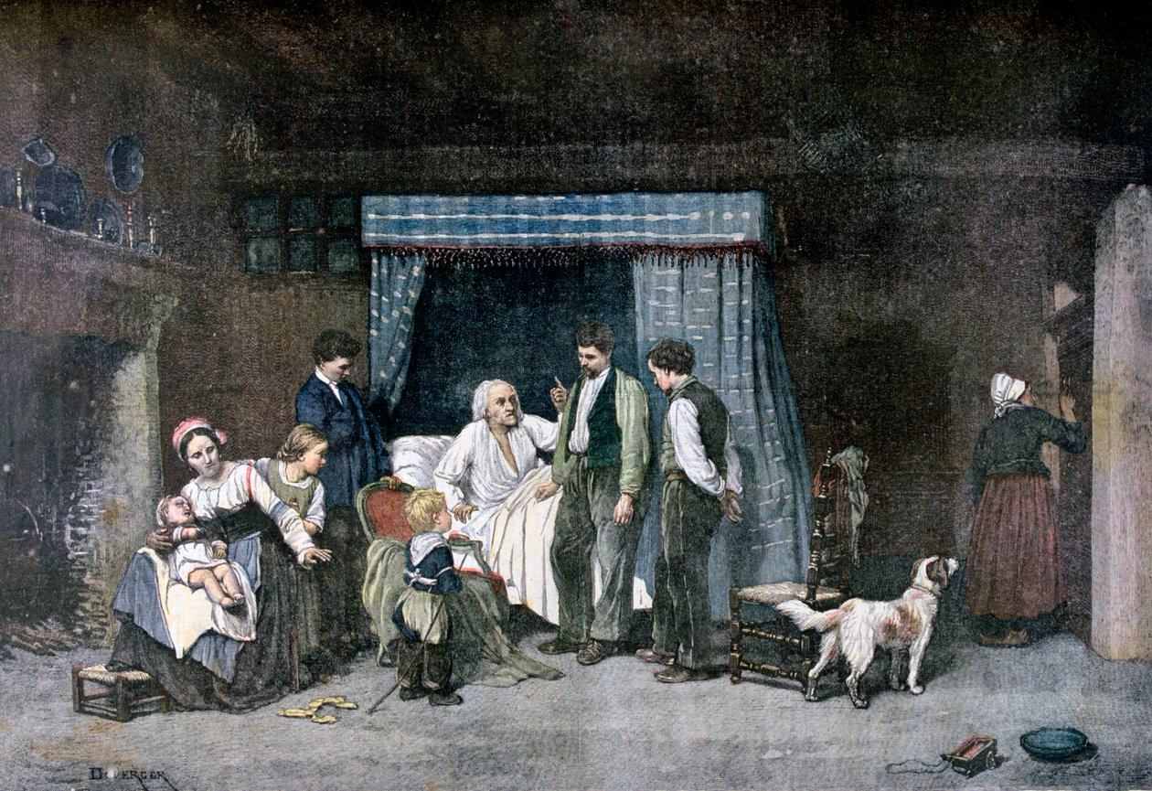Robotnik i jego dzieci, 1892 autorstwa Theophile Emmanuel Duverger