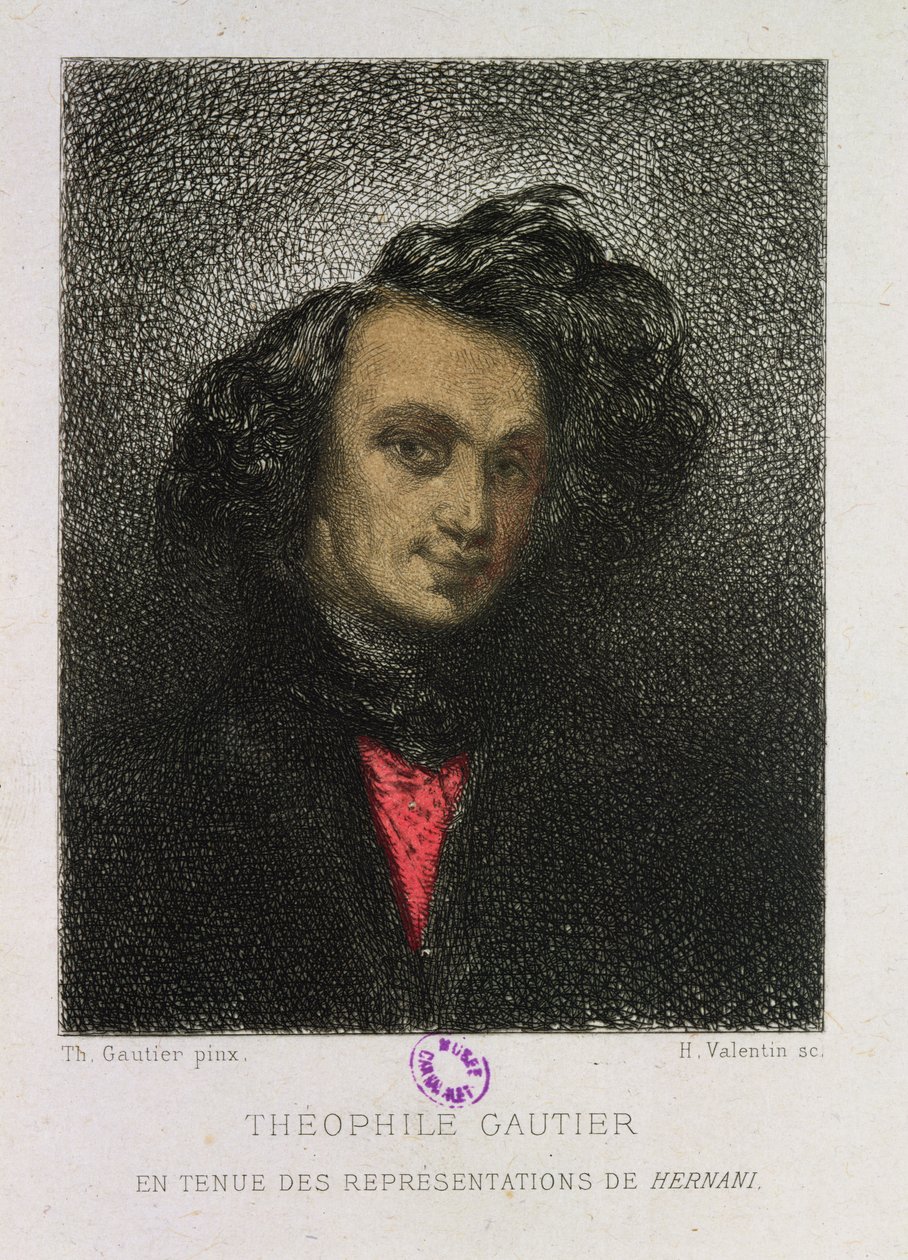Autoportret w stroju „Hernani”, grawerowany przez H. Valentin autorstwa Theophile Gautier