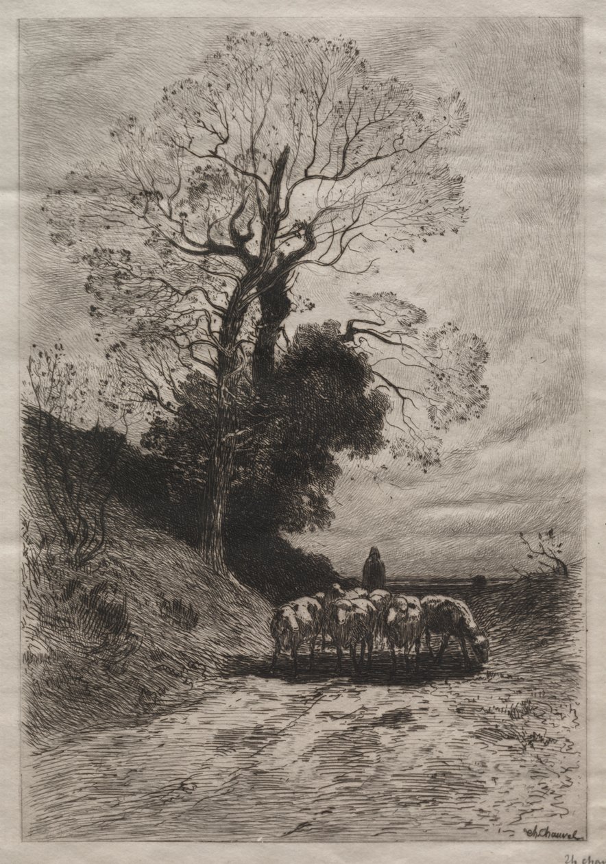 Powrót stada autorstwa Theophile Narcisse Chauvel