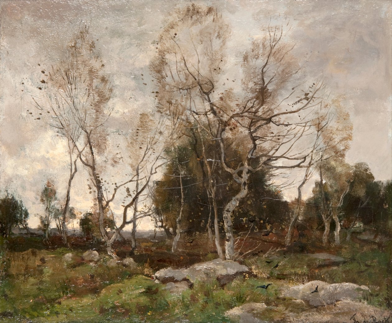 Pejzaż (olej na płótnie) autorstwa Theophile de Bock