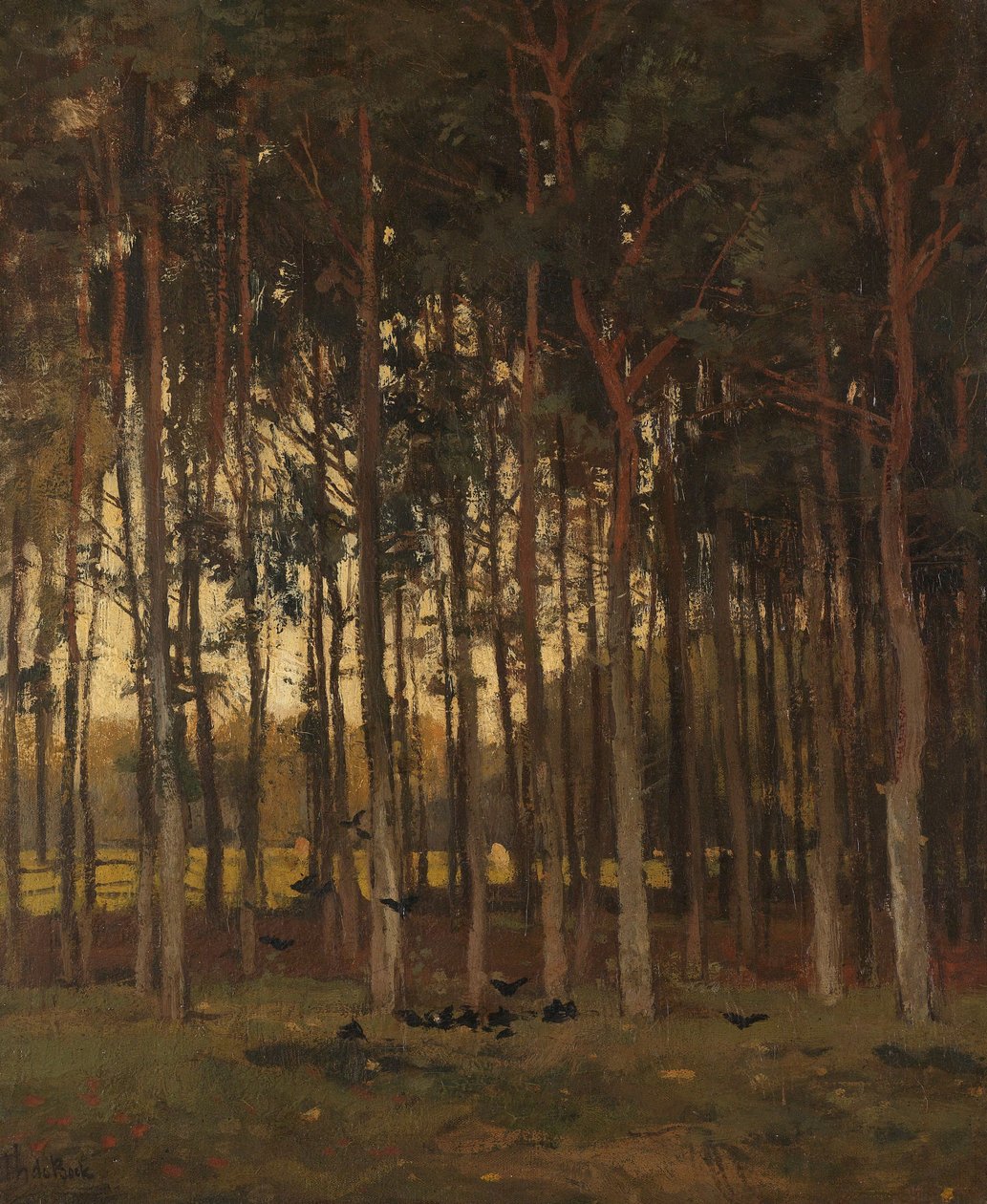 Widok w lesie autorstwa Theophile de Bock