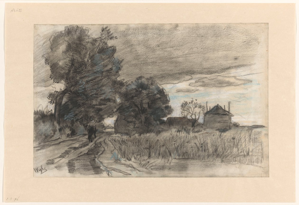 Zandweg w Wijhe pod ciężkim niebem autorstwa Theophile de Bock