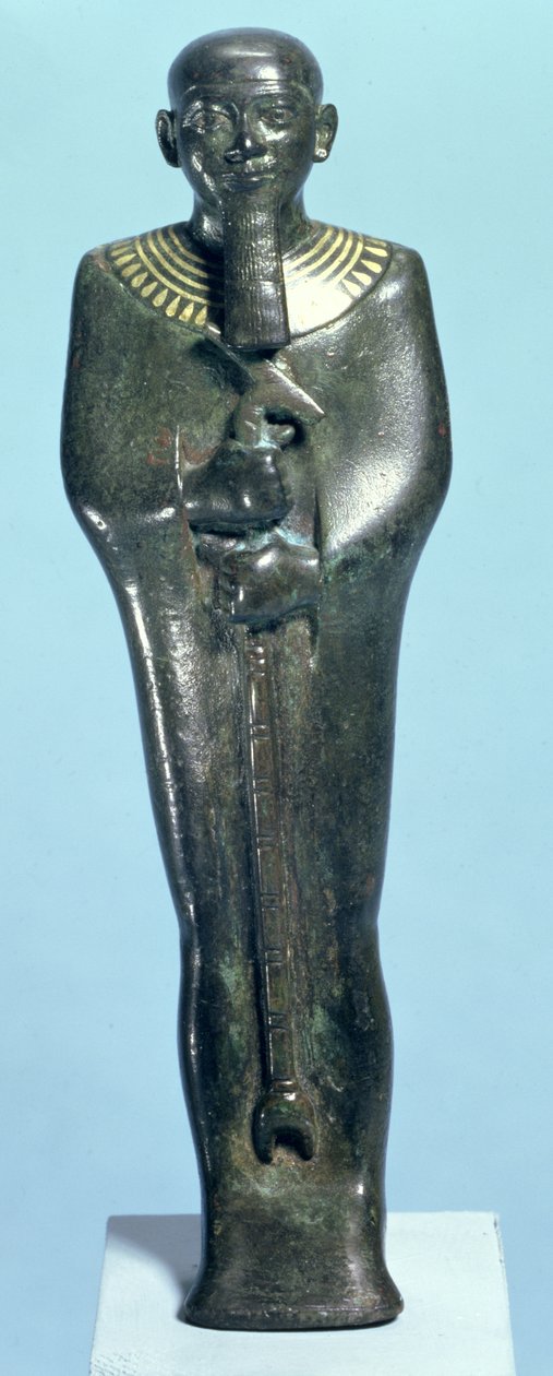 Figurka boga Ptaha (stop miedzi inkrustowany złotem) autorstwa Third Intermediate Period Egyptian
