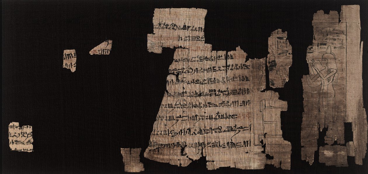 Arkusz z inskrypcją hieratyczną o Neskhonsu, pieśniarzu wielkiego Boga Amona autorstwa Third Intermediate Period Egyptian