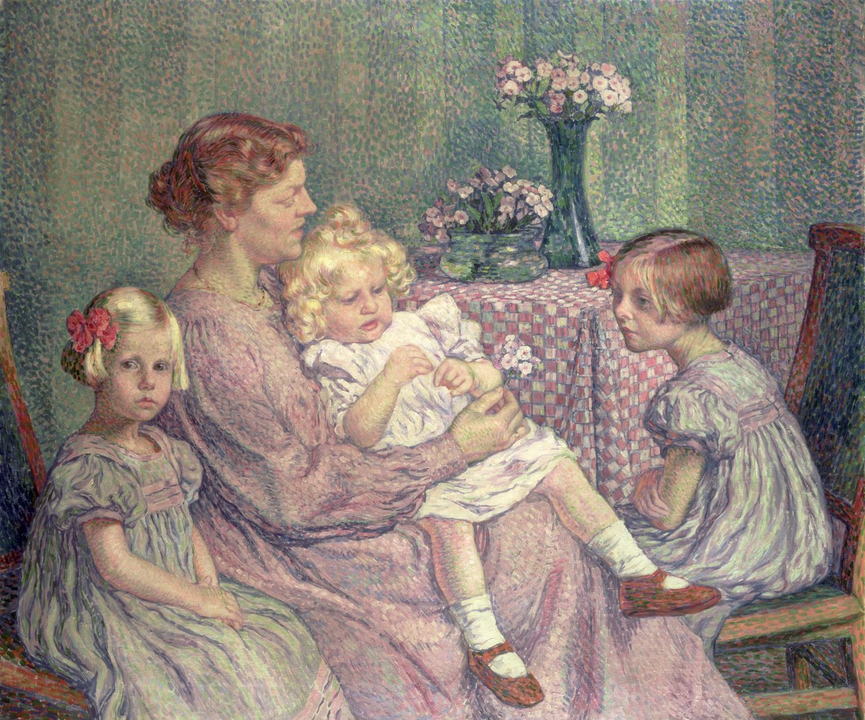 Madame van de Velde i jej dzieci, 1903 autorstwa Théo van Rysselberghe
