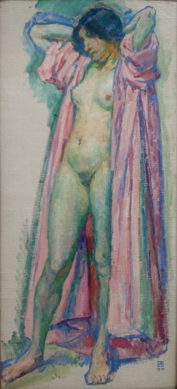 Kobieta w różowym szlafroku autorstwa Théo van Rysselberghe