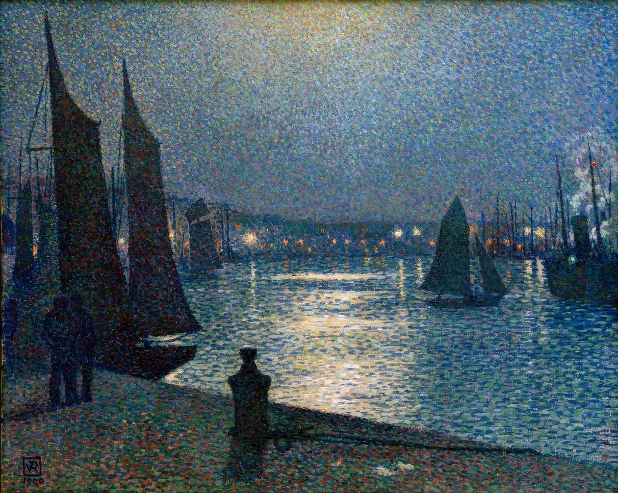 Th. v. Rysselberghe, Noc w świetle księżyca w Boulogne autorstwa Théo van Rysselberghe