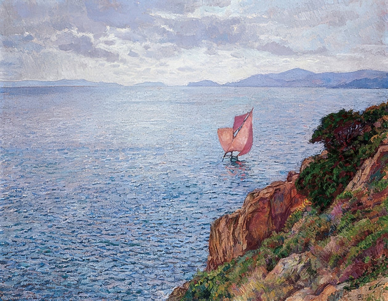 Czerwony żagiel. 1910 autorstwa Théo van Rysselberghe