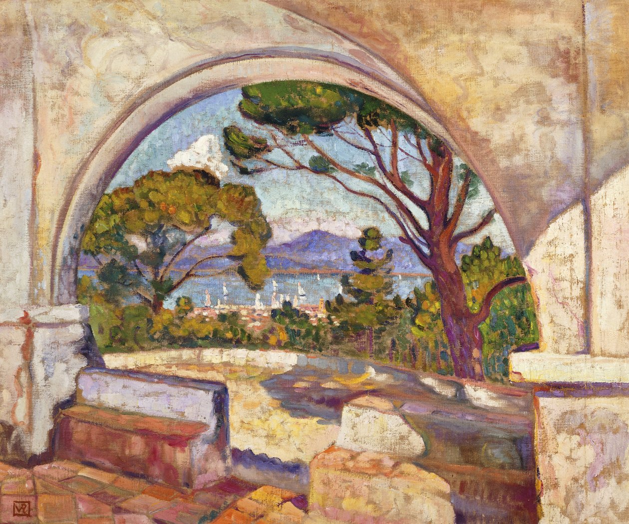 Saint Tropez, Widok kaplicy św, ok. 1920 autorstwa Théo van Rysselberghe