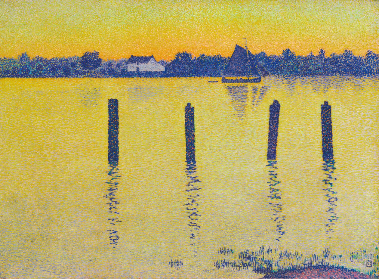 Żaglówka na Scheldt autorstwa Théo van Rysselberghe