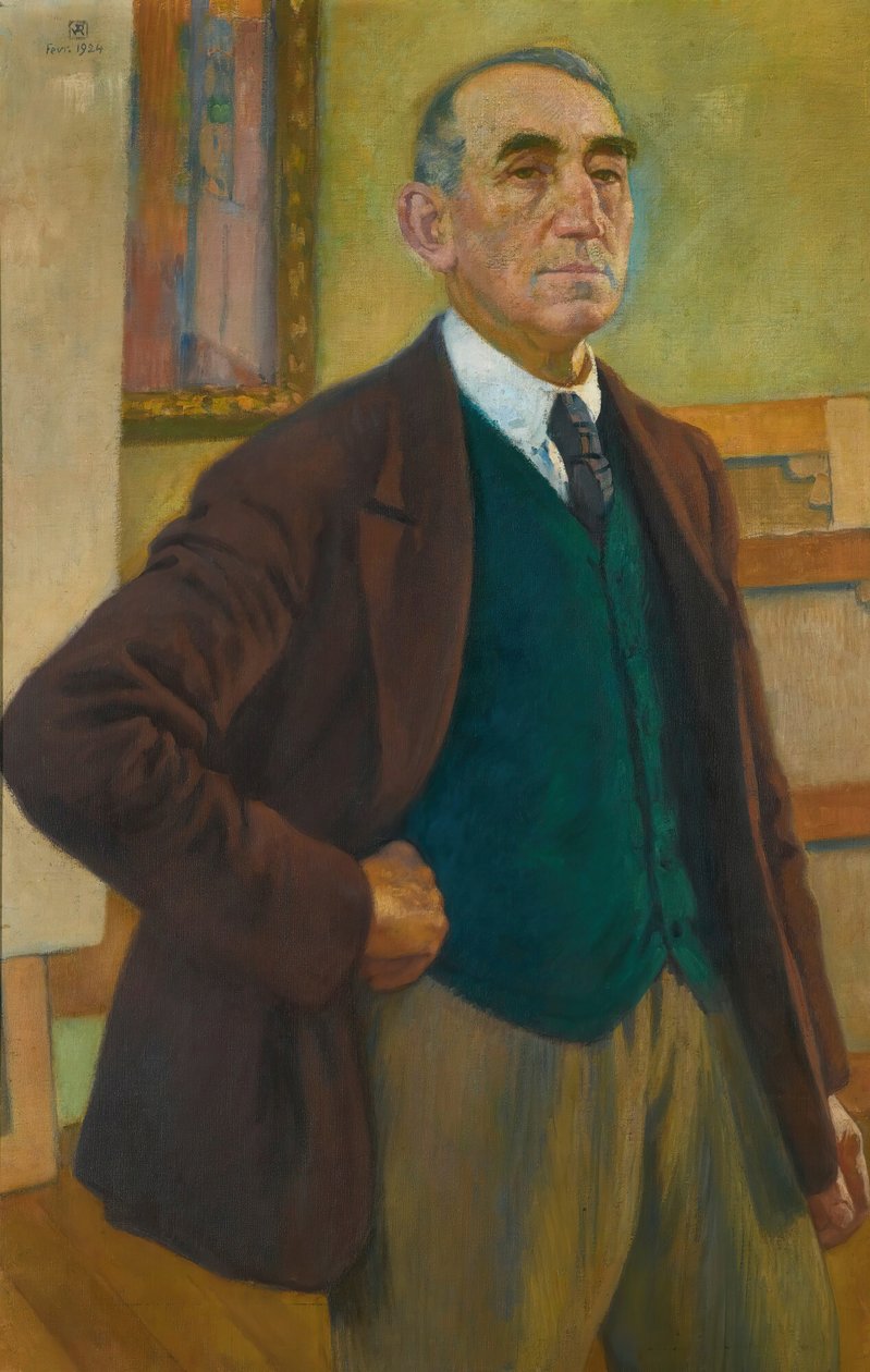 Autoportret w zielonej kamizelce, 1924. autorstwa Théo van Rysselberghe