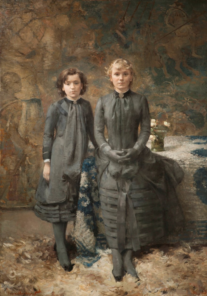 Siostry malarza Schlobacha, 1884. autorstwa Théo van Rysselberghe
