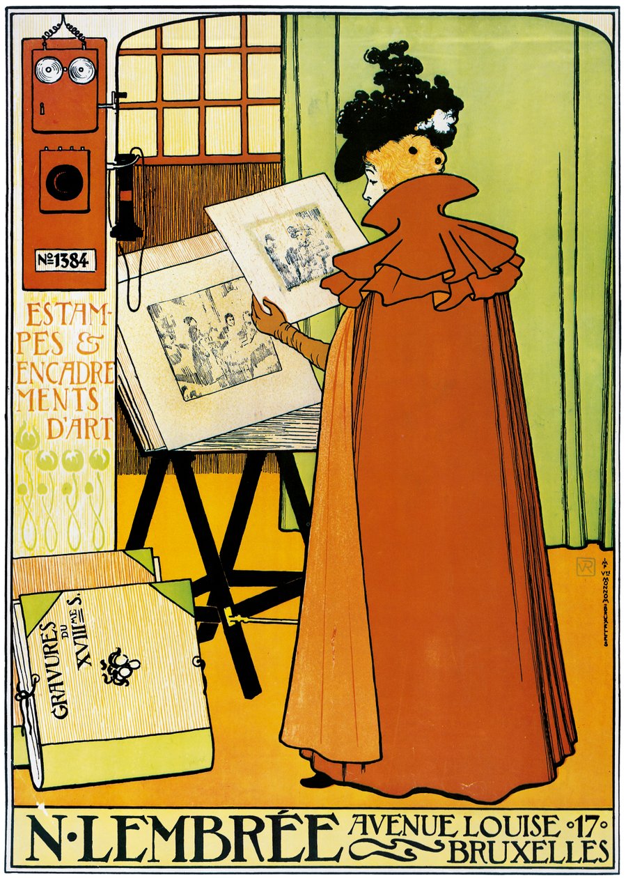 Plakat reklamowy sklepu artystycznego Lembree w Brukseli autorstwa Théo van Rysselberghe