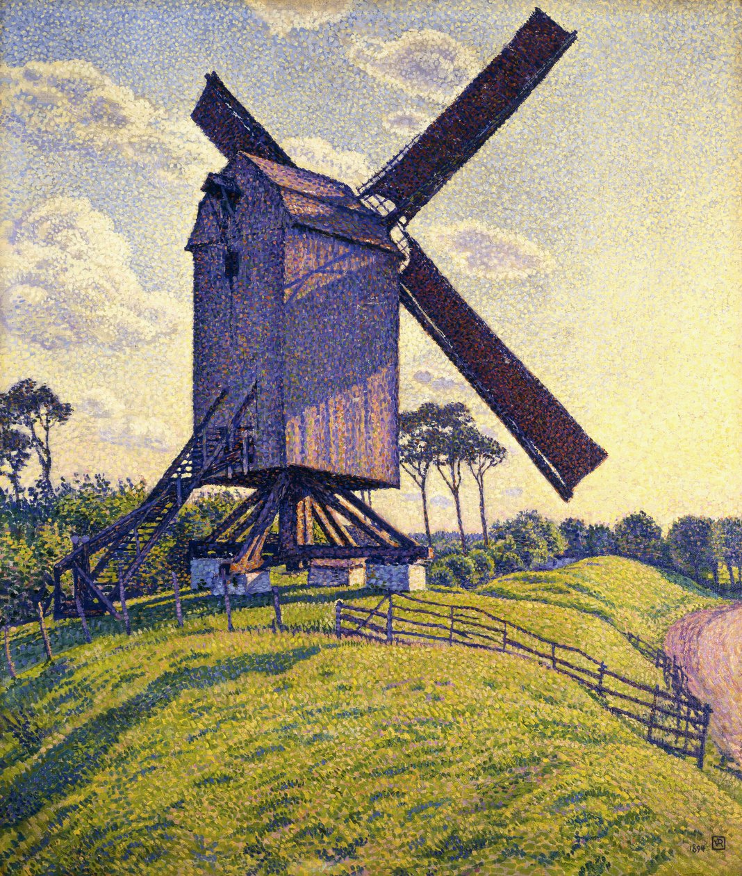 Wiatrak we Flandrii; Młyn we Flandrii, 1894 autorstwa Théo van Rysselberghe
