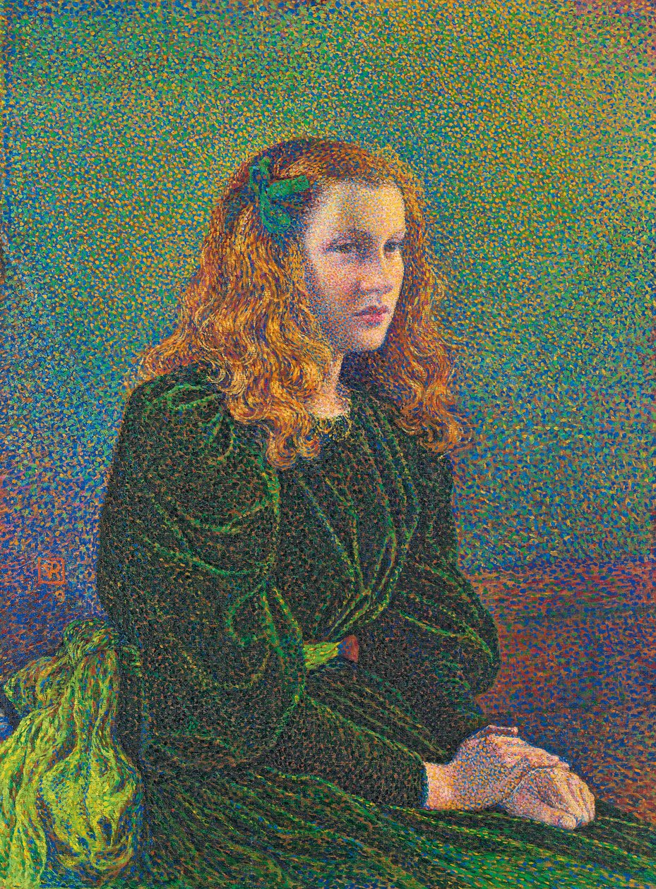 Młoda kobieta w zielonej sukni, 1893 autorstwa Théo van Rysselberghe