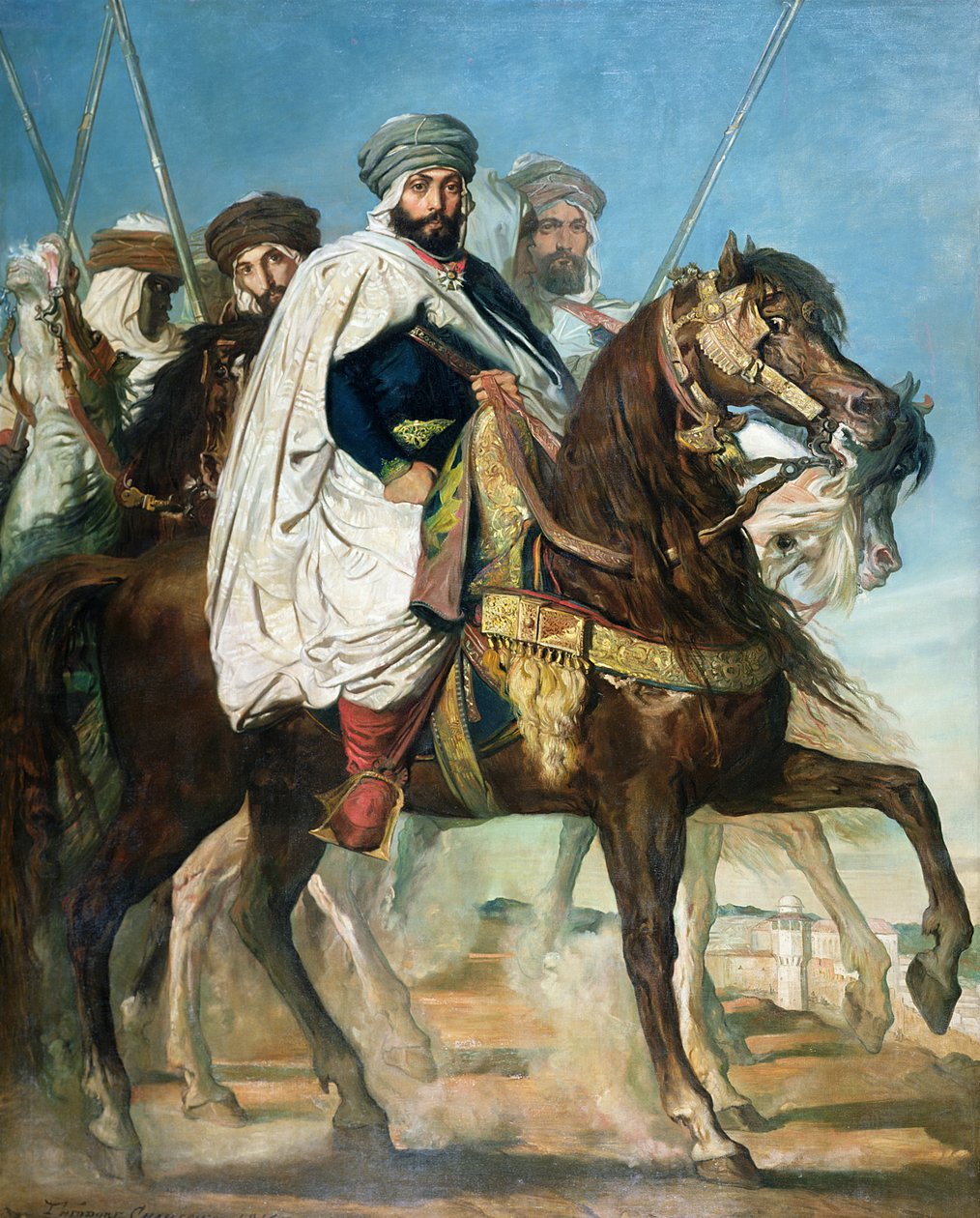 Ali Ben Ahmed, ostatni kalif Konstantynopola, ze swoją świtą poza Konstantynopolem, 1845 r. autorstwa Théodore Chassériau