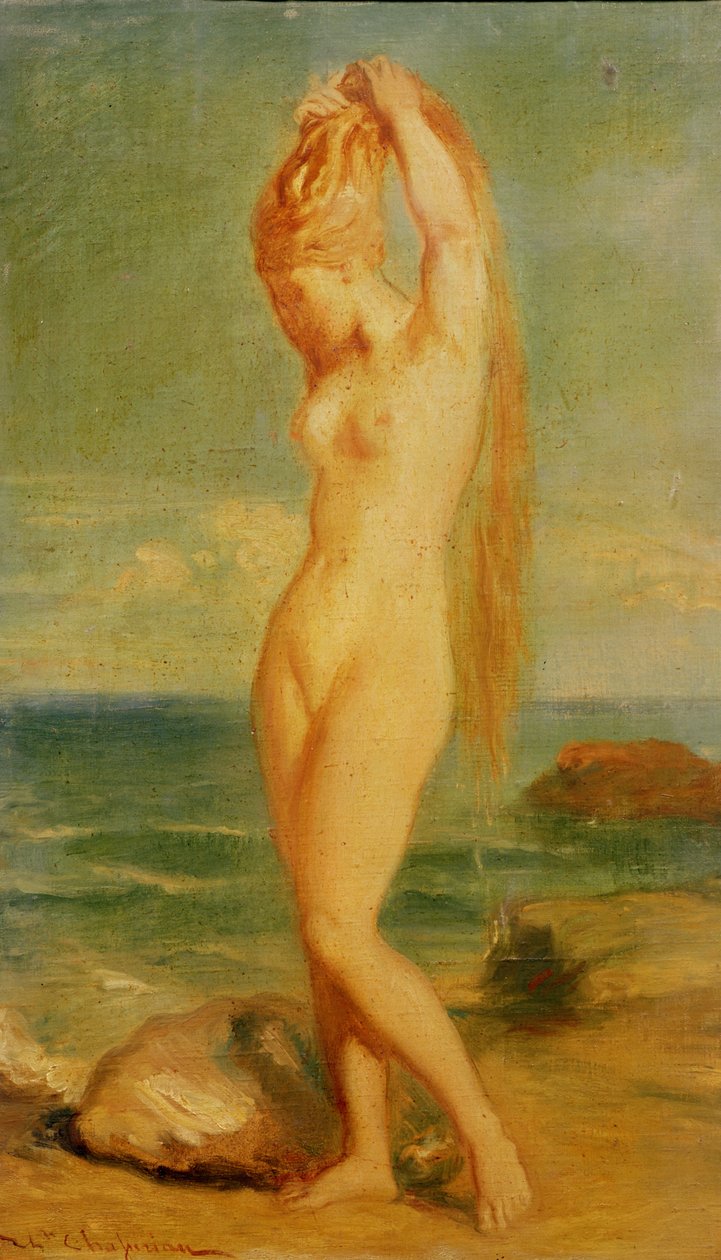 Wenus przedstawiona w Pejzażu morskim (studium), 1839 (olej na studiach) autorstwa Théodore Chassériau