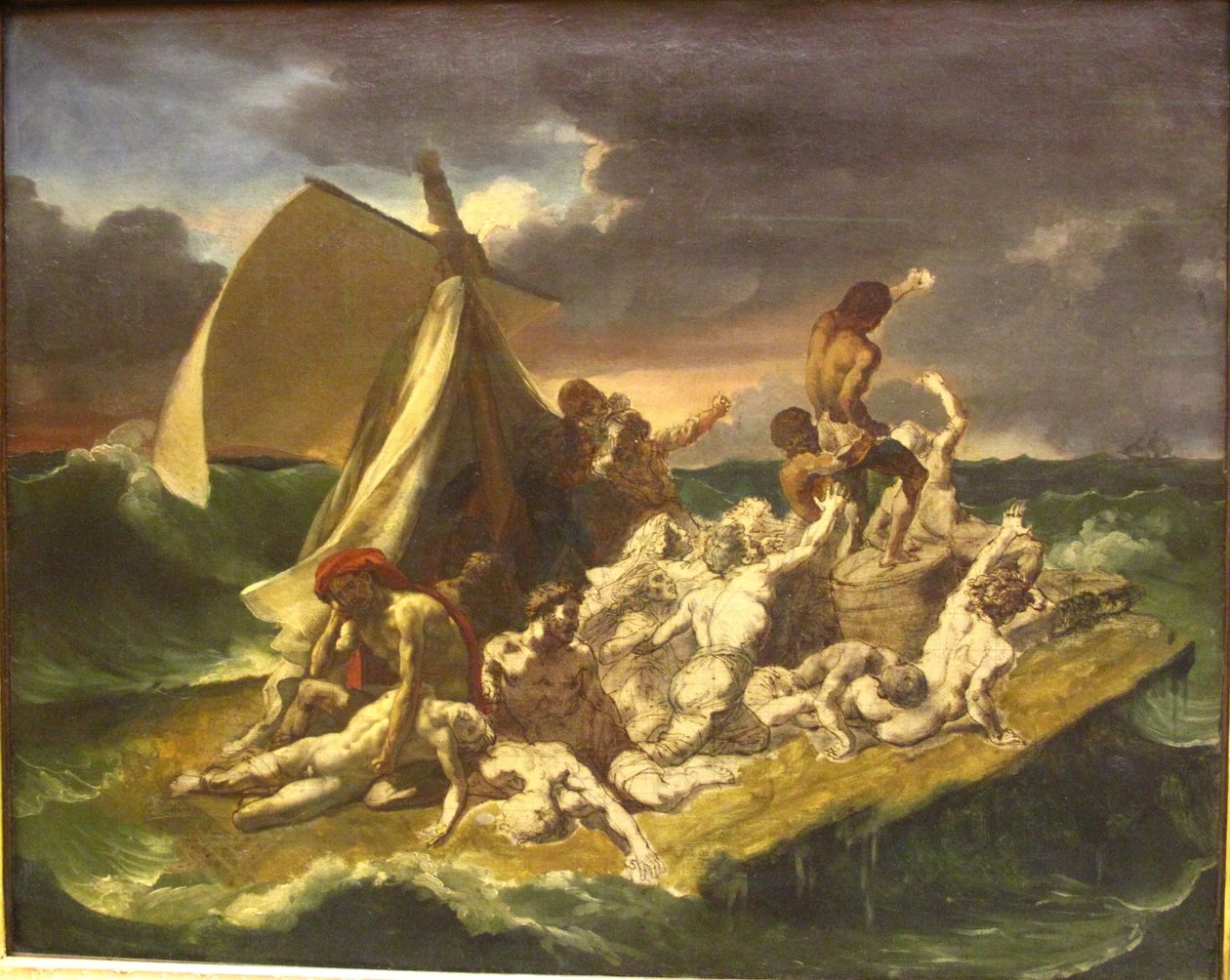 Szkic tratwy Meduzy autorstwa Theodore Gericault