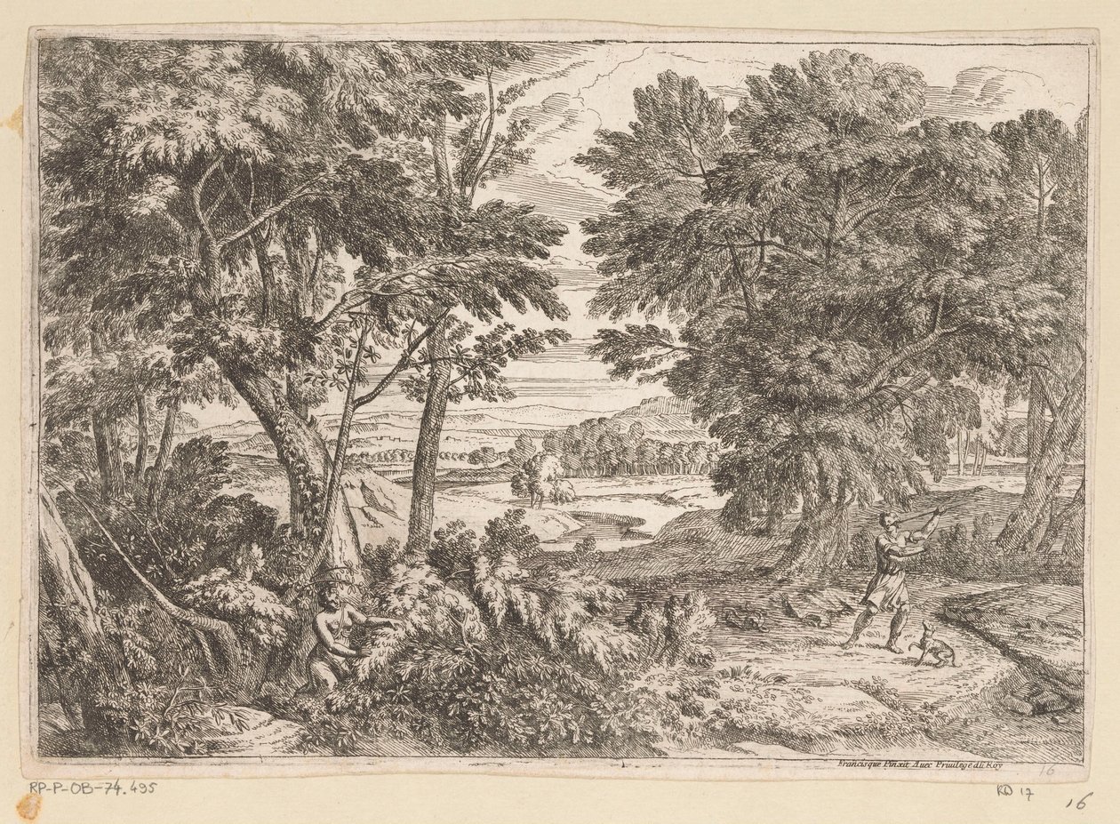 Arkadyjski krajobraz z Kefalosem i Prokris Suite de Paysages (tytuł serii) autorstwa Théodore