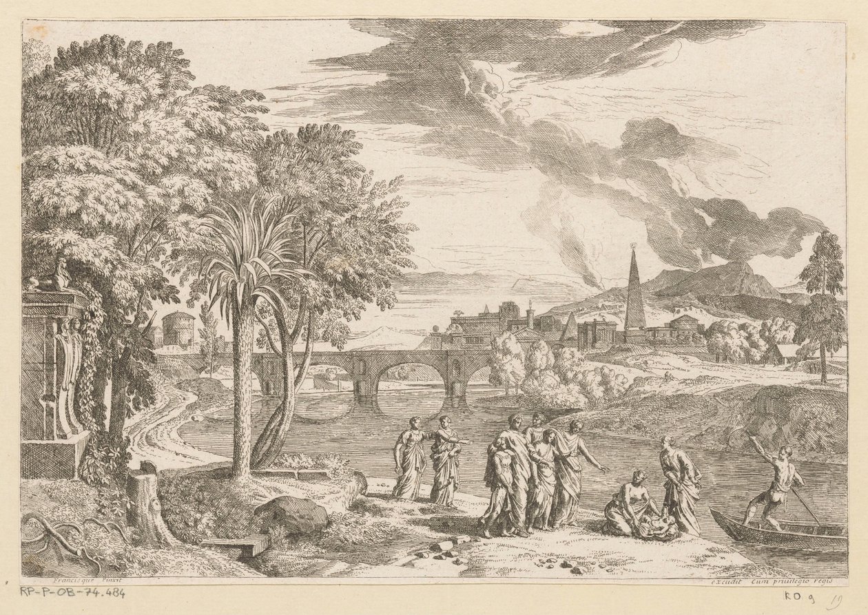 Mojżesz zostaje znaleziony Suite de Paysages (tytuł serii) autorstwa Théodore
