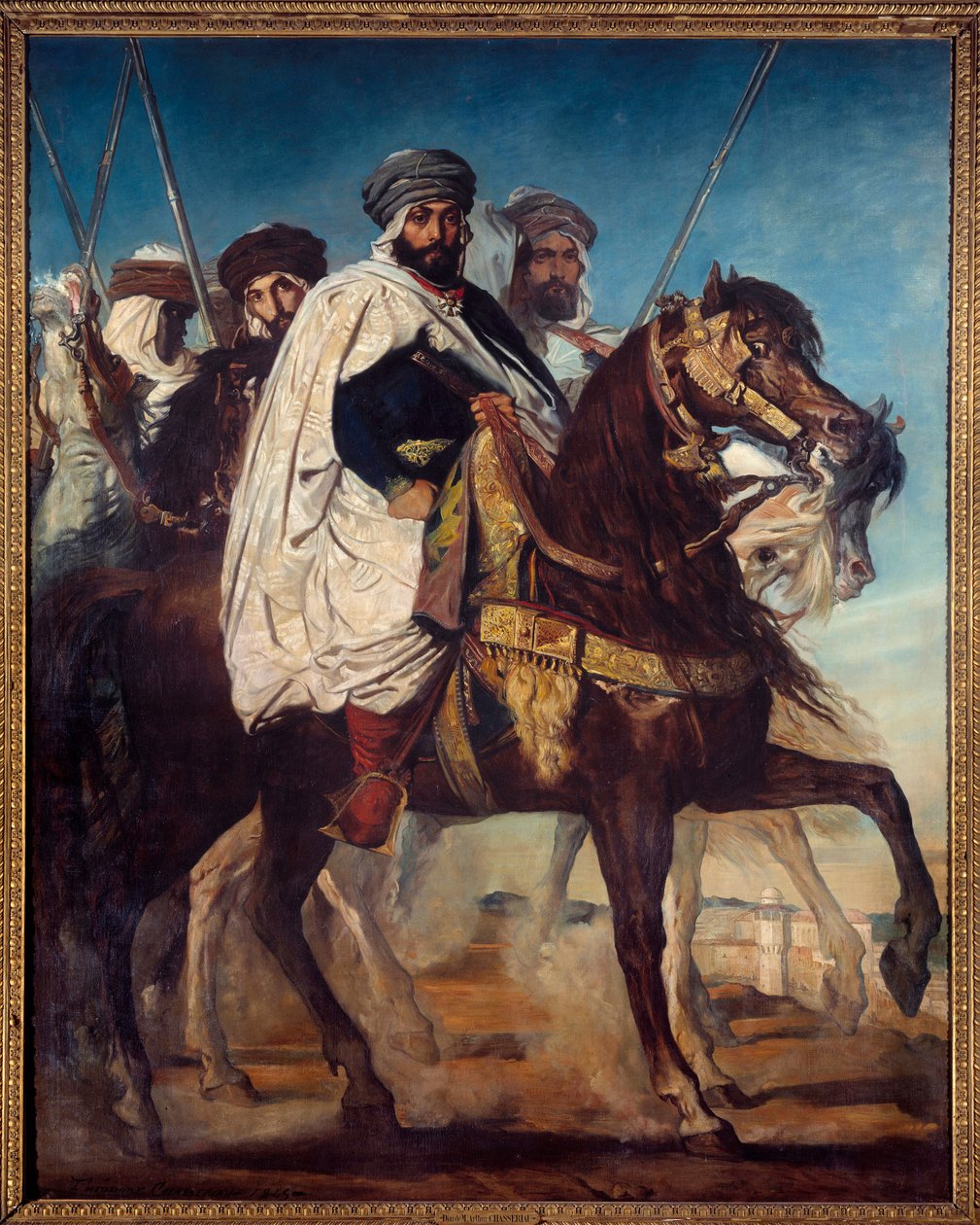 Ali Ben Ahmed, ostatni khalife Konstantyna i głowa plemienia Harakta, a za nim jego eskorta przed Konstantyn Obraz Theodore Chasseriau (1819-1856) 1845 nd. 3,25x2,6 m² autorstwa Théodore Chassériau