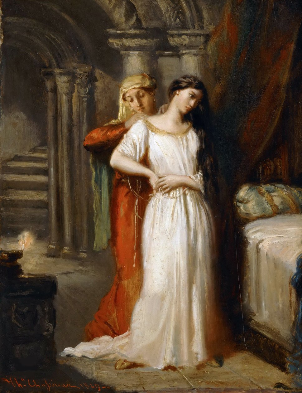 Desdemona kładzie się do łóżka, 1849. autorstwa Théodore Chassériau
