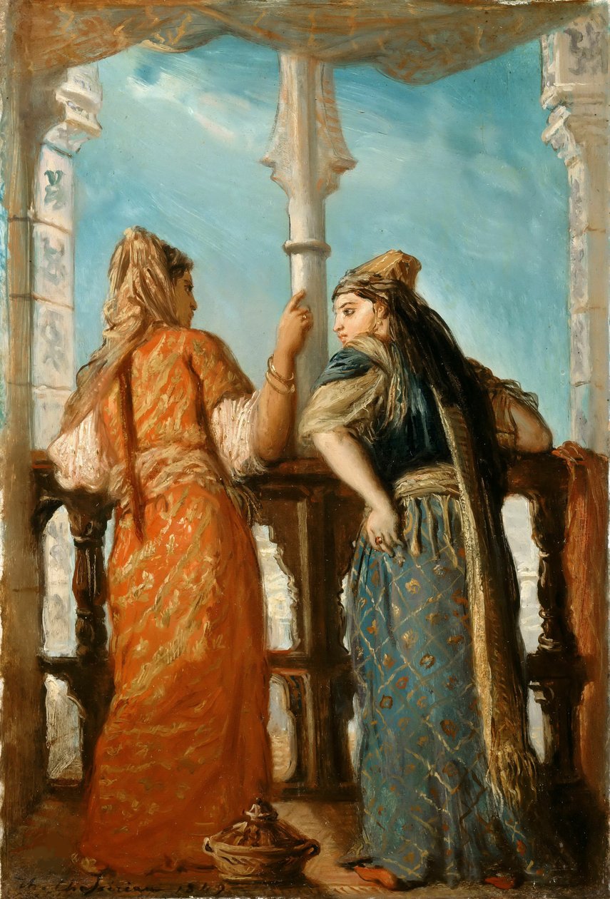 Żydówki na balkonie, Algier, 1849. autorstwa Théodore Chassériau