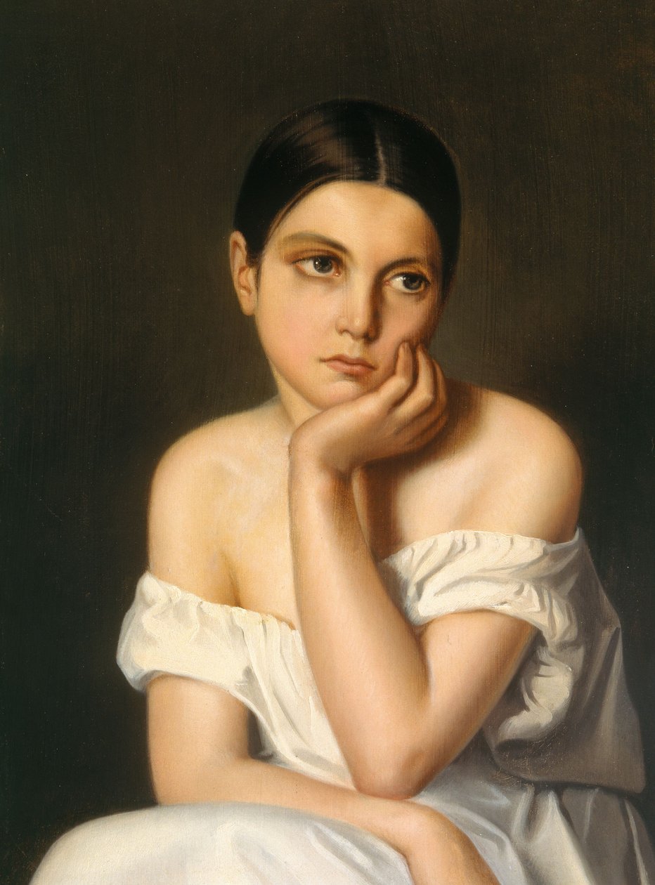 Młoda dziewczyna (melancholia), ok. 1833-35 (olej na tekturze) autorstwa Théodore Chassériau