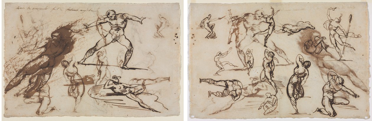 Géricault - Arkusz szkiców (recto) Arkusz szkiców (verso), 1819 r. autorstwa Theodore Gericault